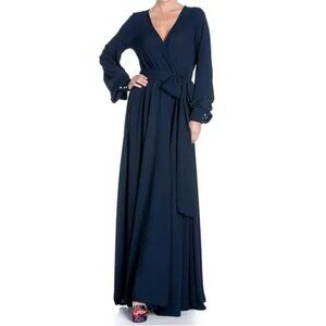 Meghan Los Angeles Lilypad Maxi Dress Size Medium? Navy Blue Formal Event Party